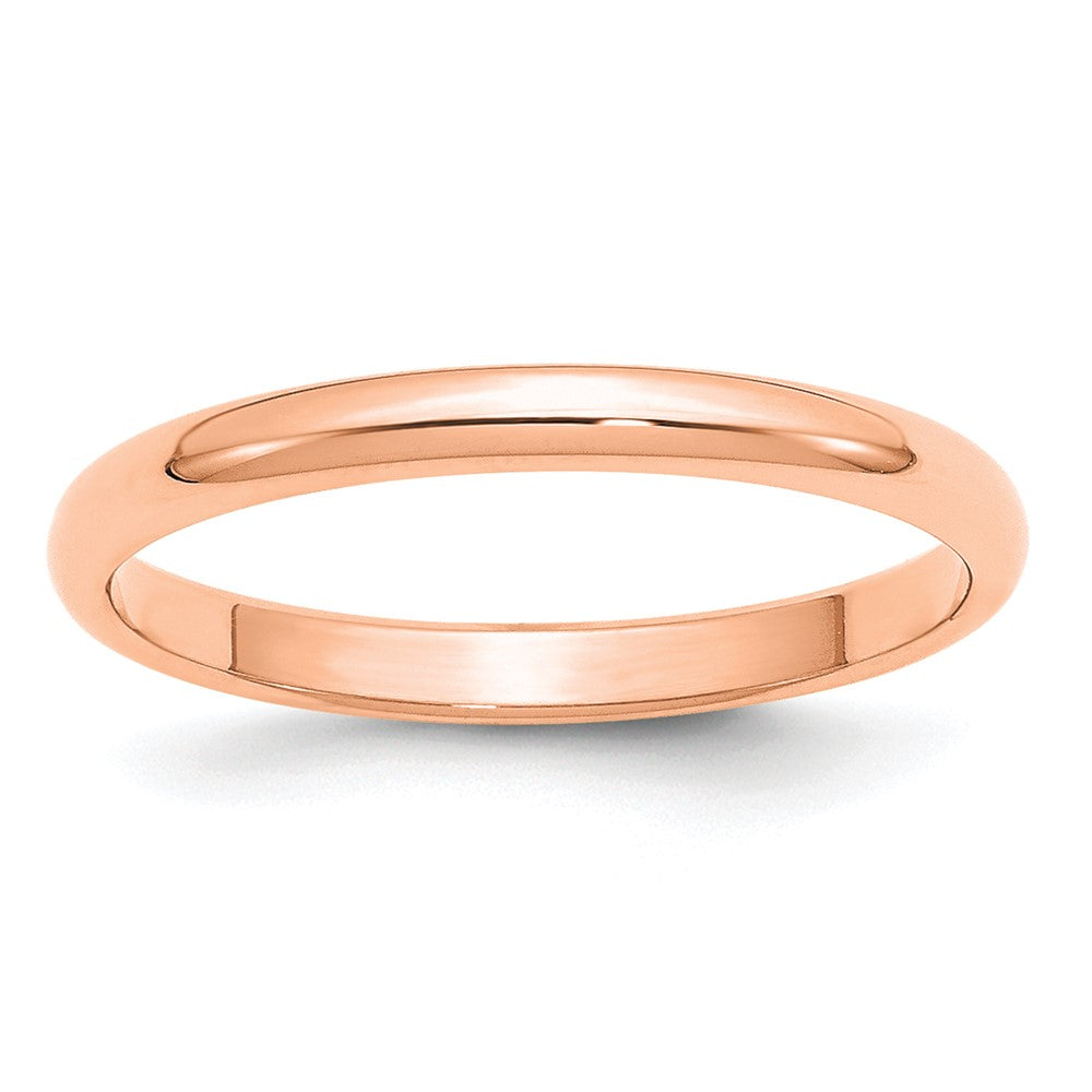 14k Rose Gold 2.5mm Half Round Band 