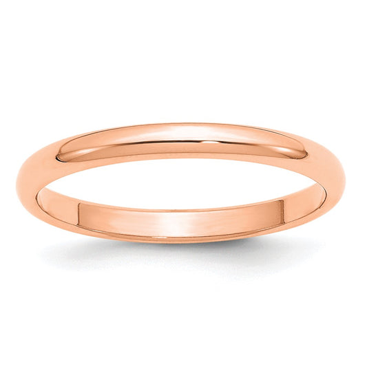 14k Rose Gold 2.5mm Half Round Band 