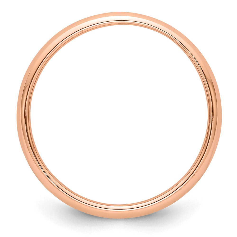14k Rose Gold 3mm Half Round Wedding Band