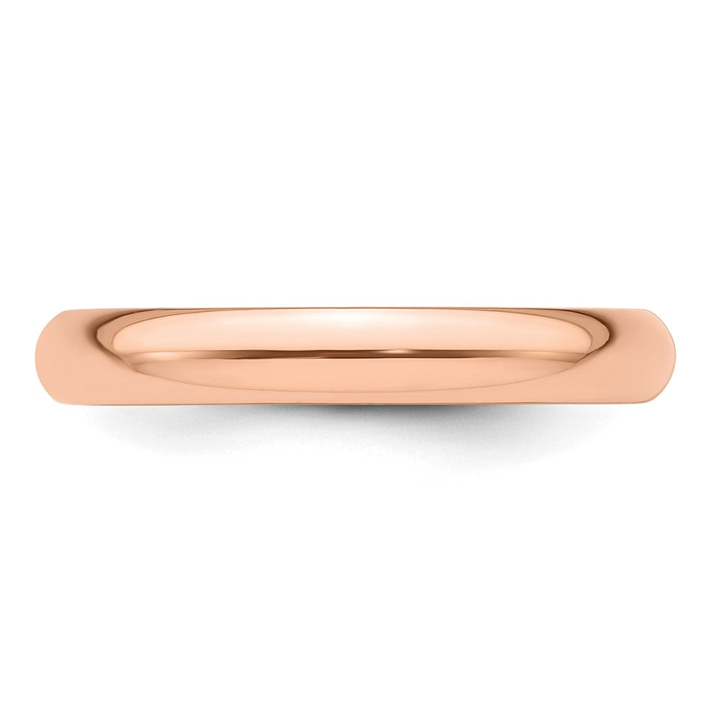 14k Rose Gold 3mm Half Round Wedding Band