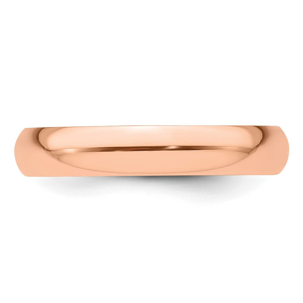 14k Rose Gold 4mm Half Round Wedding Band