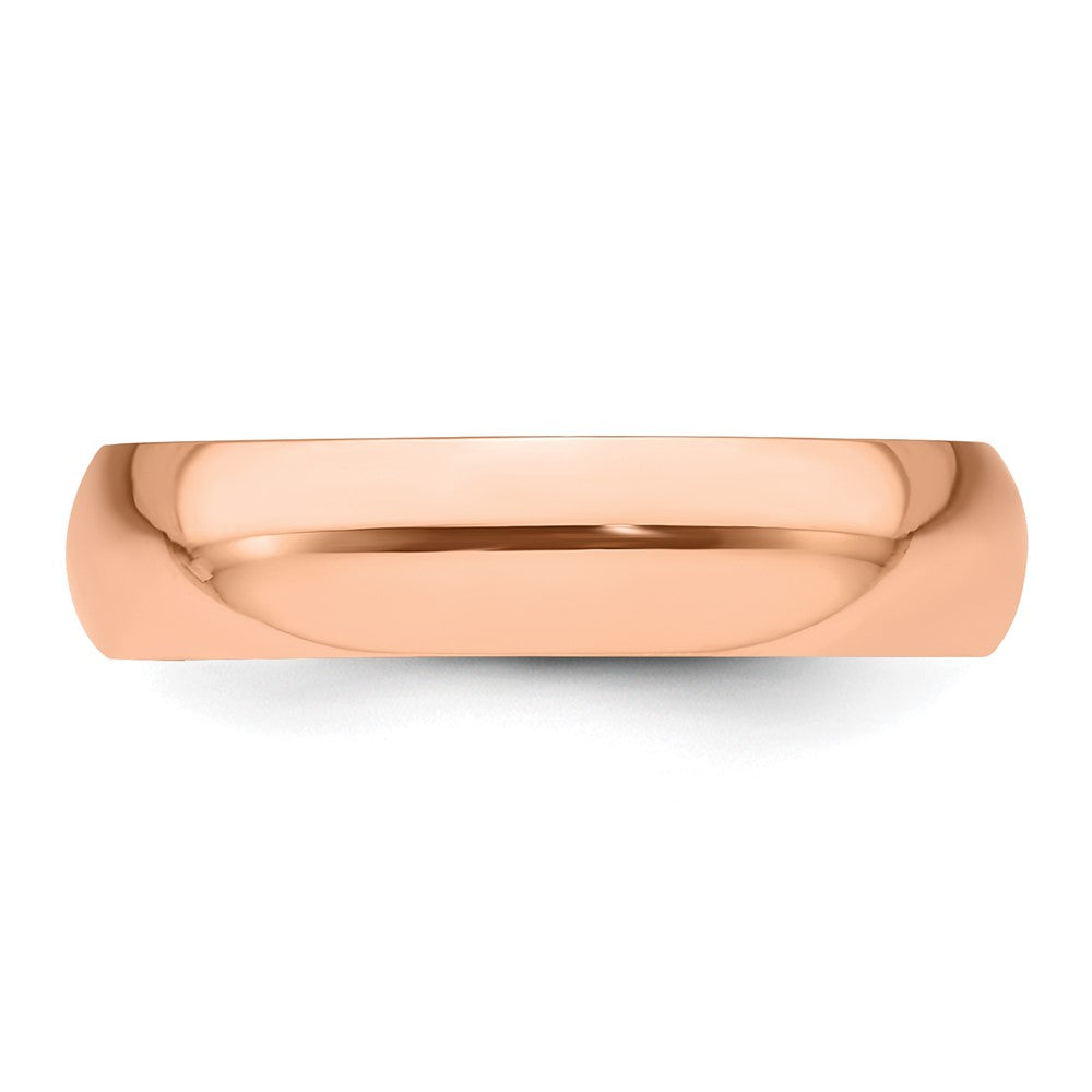 14k Rose Gold 5mm Half Round Wedding Band