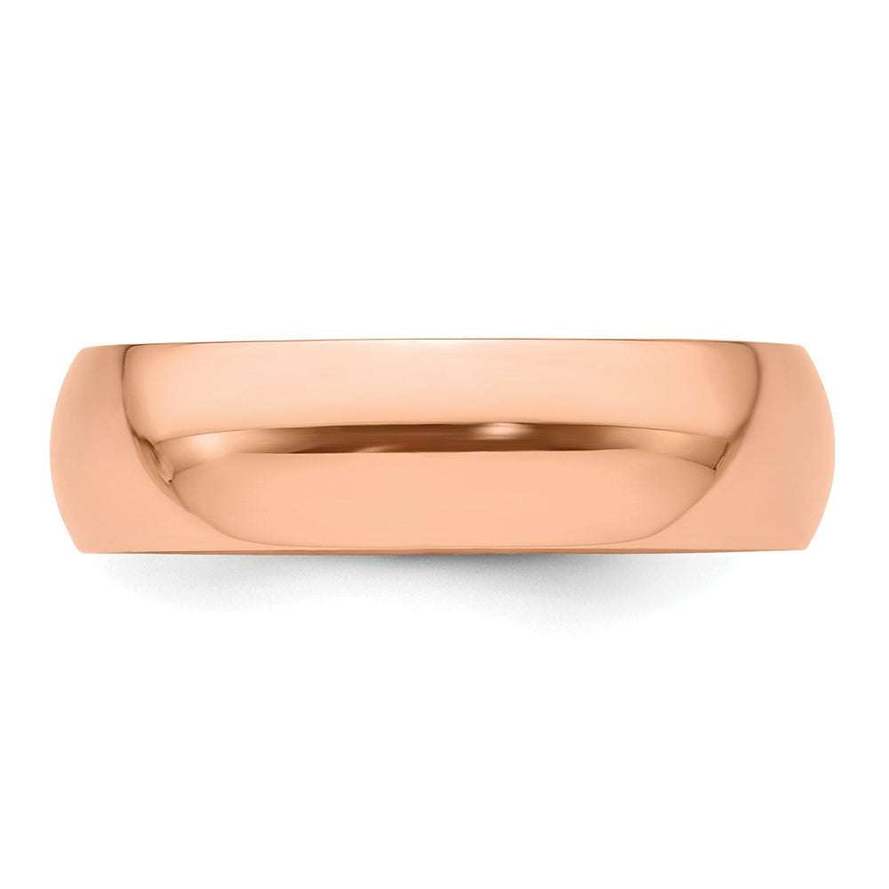 14k Rose Gold 6mm Half Round Wedding Band