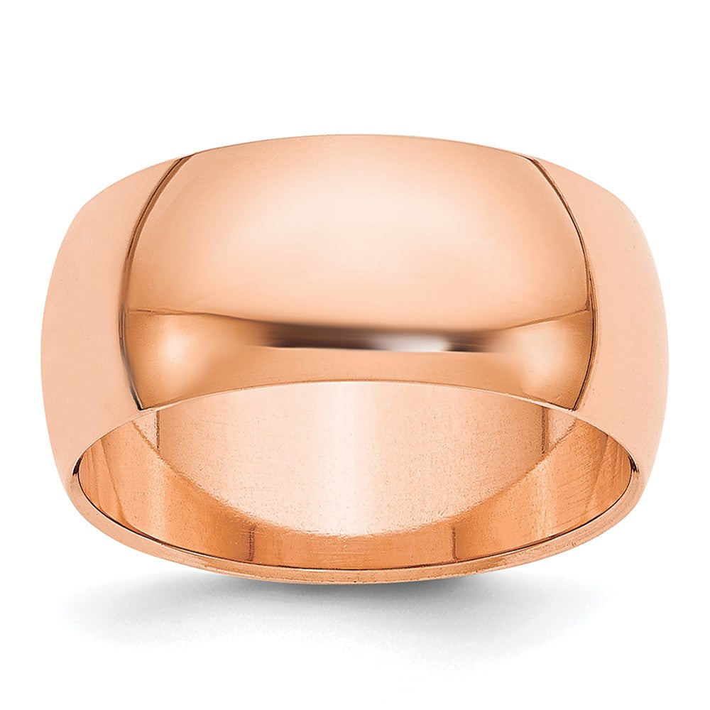 14k Rose Gold 8mm Half Round Wedding Band 
