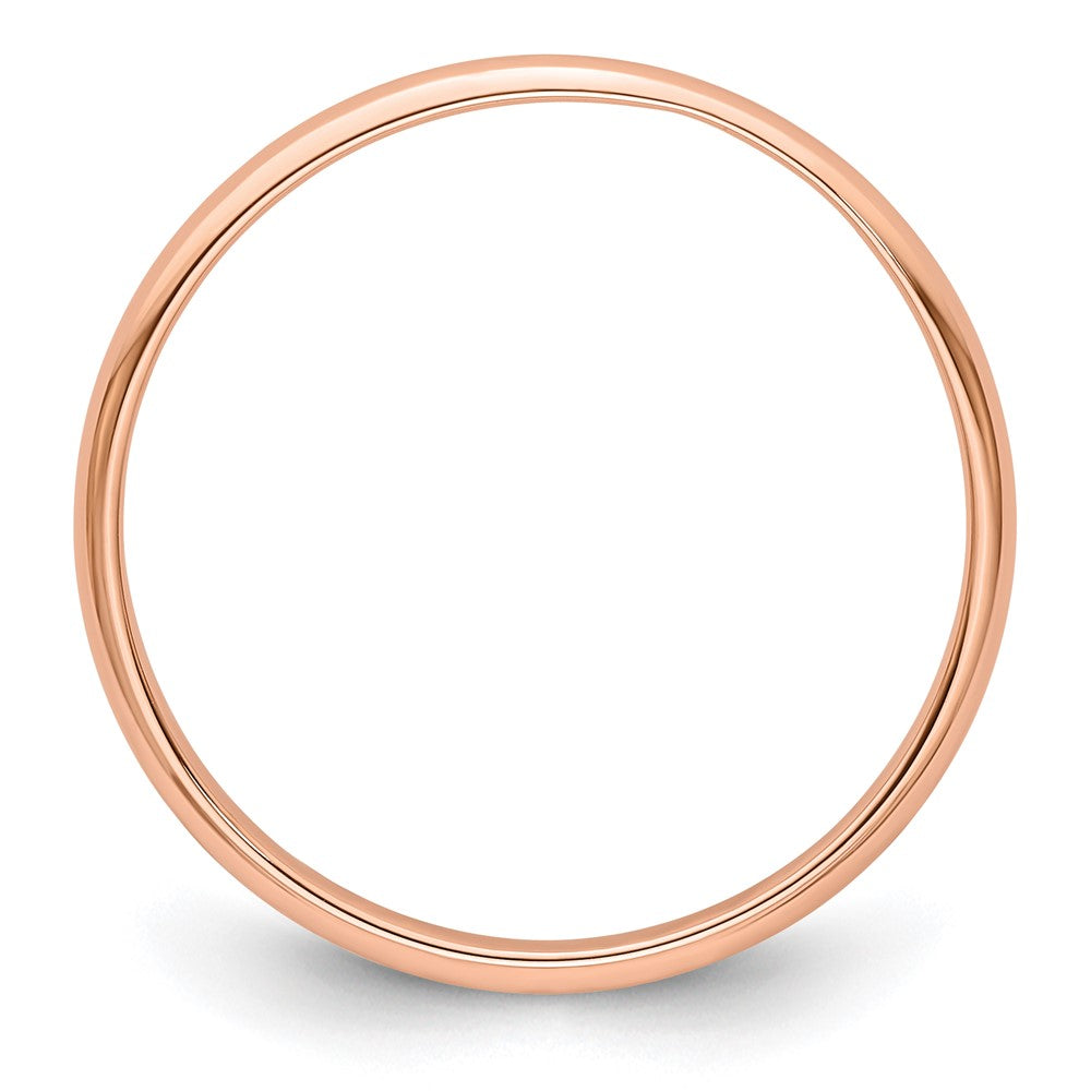14k Rose Gold 2mm Lightweight Half Round Wedding Band
