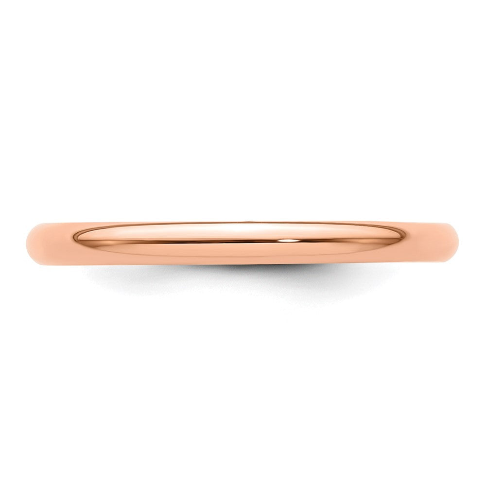 14k Rose Gold 2mm Lightweight Half Round Wedding Band