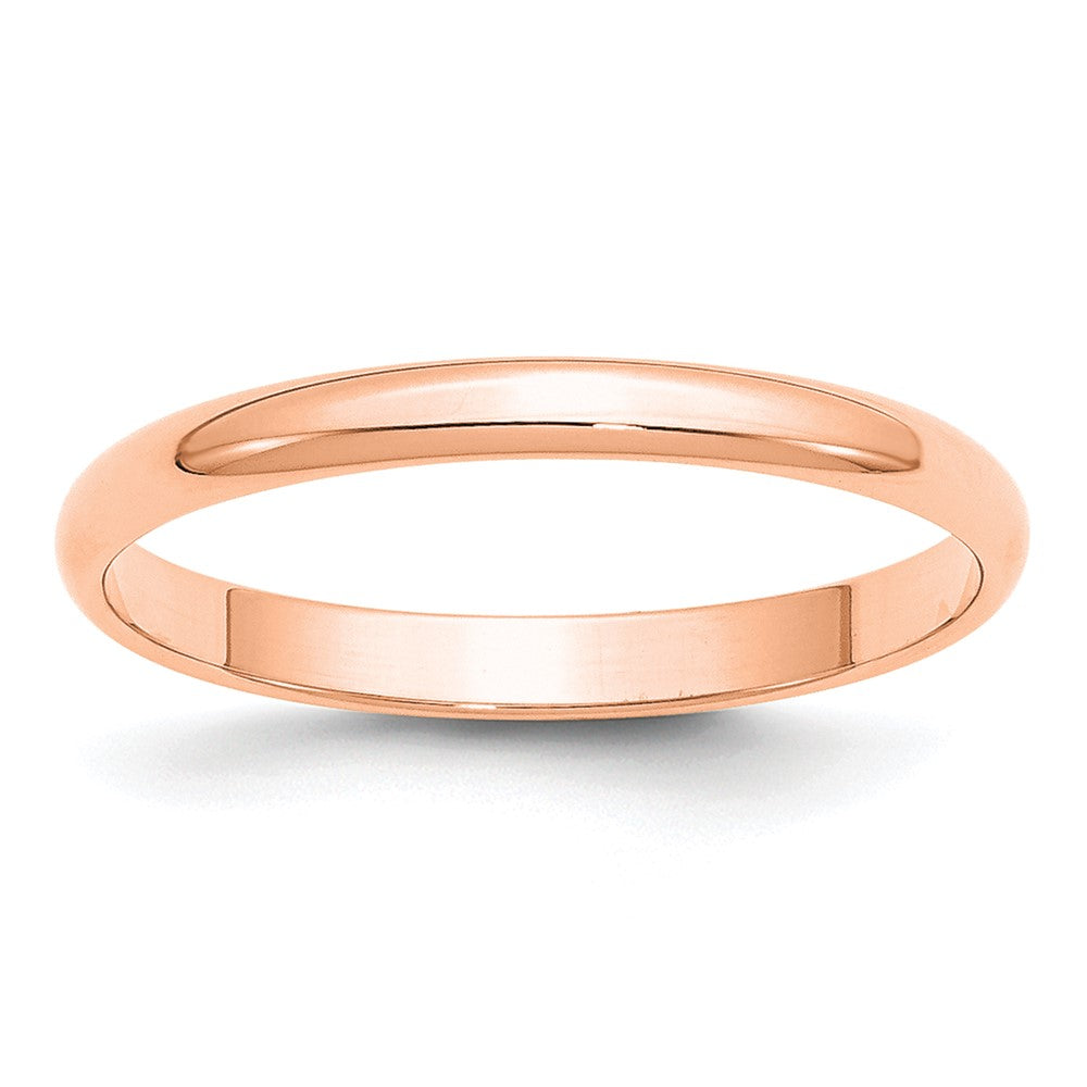 14k Rose Gold 2.5mm LTW Half Round Band 