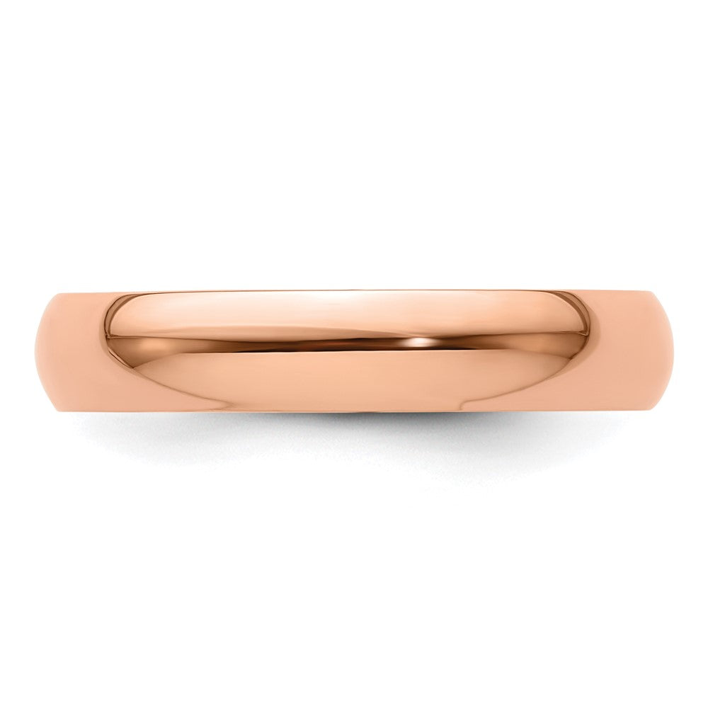 14k Rose Gold 4mm Lightweight Half Round Wedding Band