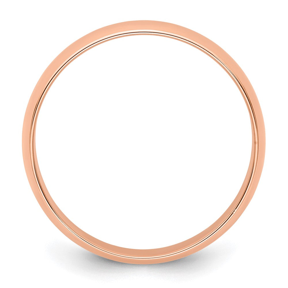 14k Rose Gold 5mm Lightweight Half Round Wedding Band