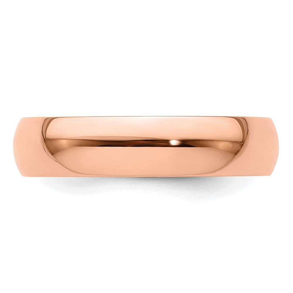 14k Rose Gold 5mm Lightweight Half Round Wedding Band