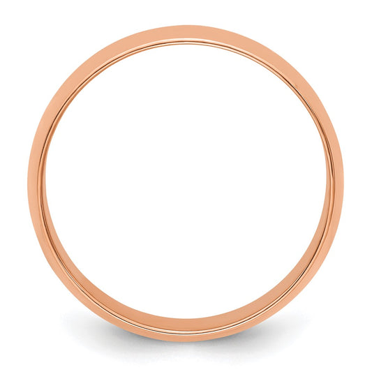 14k Rose Gold 7mm LTW Half Round Band