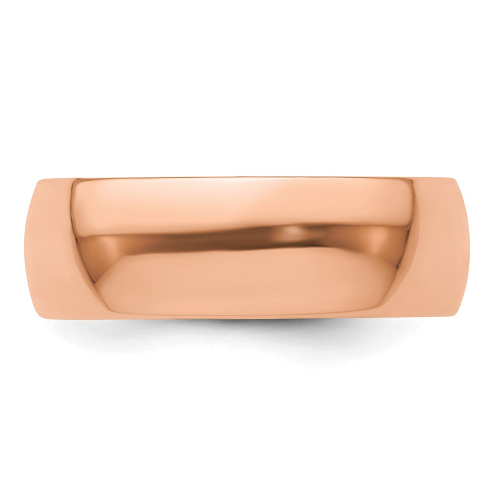 14k Rose Gold 7mm LTW Half Round Band