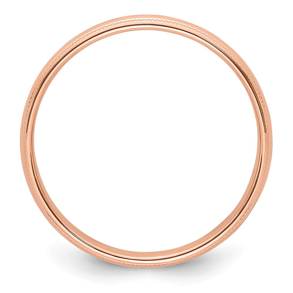 14k Rose Gold 4mm Milgrain Half Round Wedding Band