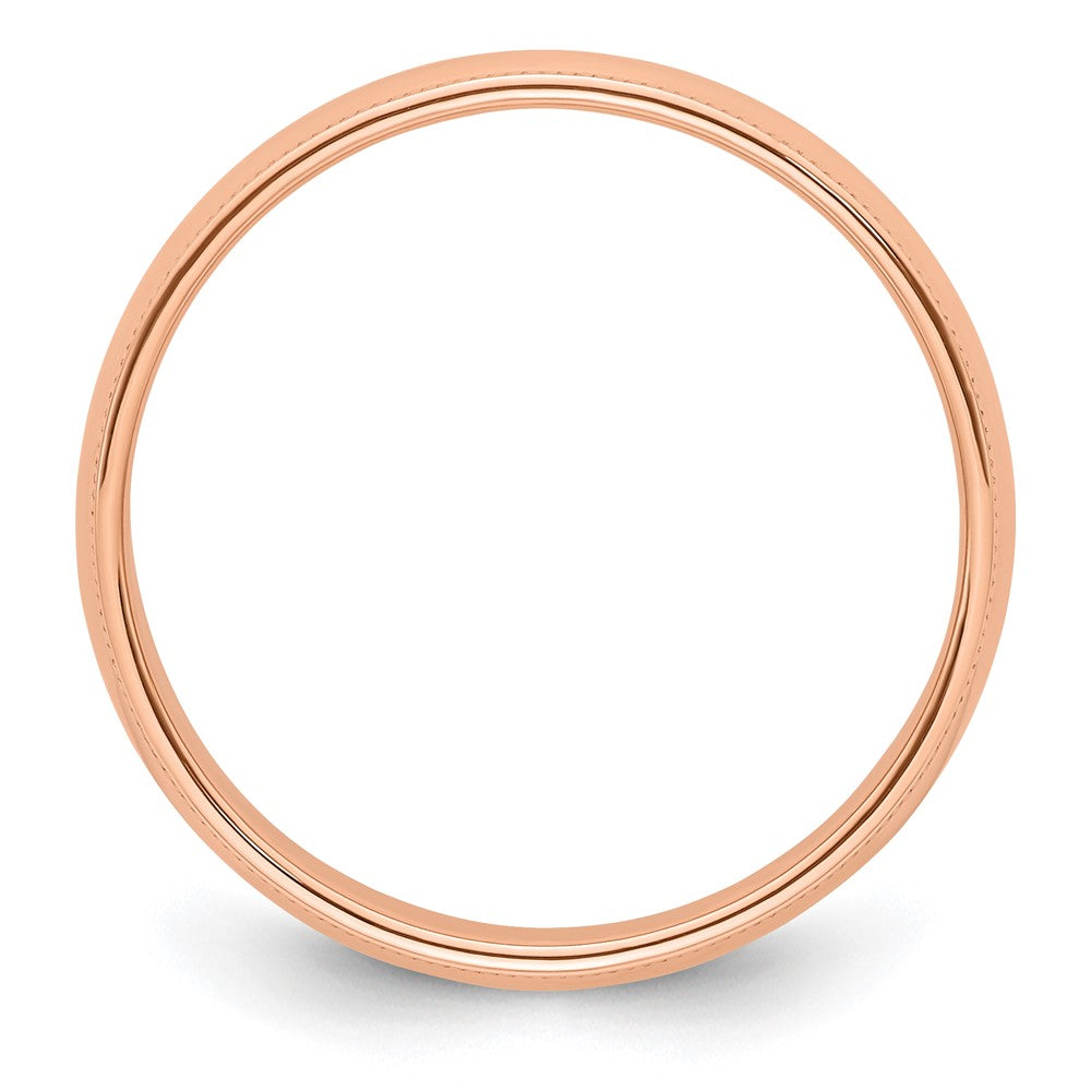 14k Rose Gold 5mm Milgrain Half Round Wedding Band