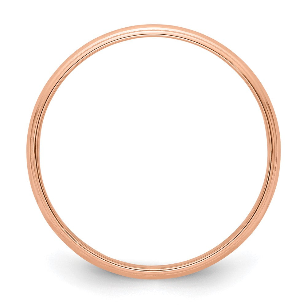 14k Rose Gold 4mm Lightweight Milgrain Half Round Wedding Band