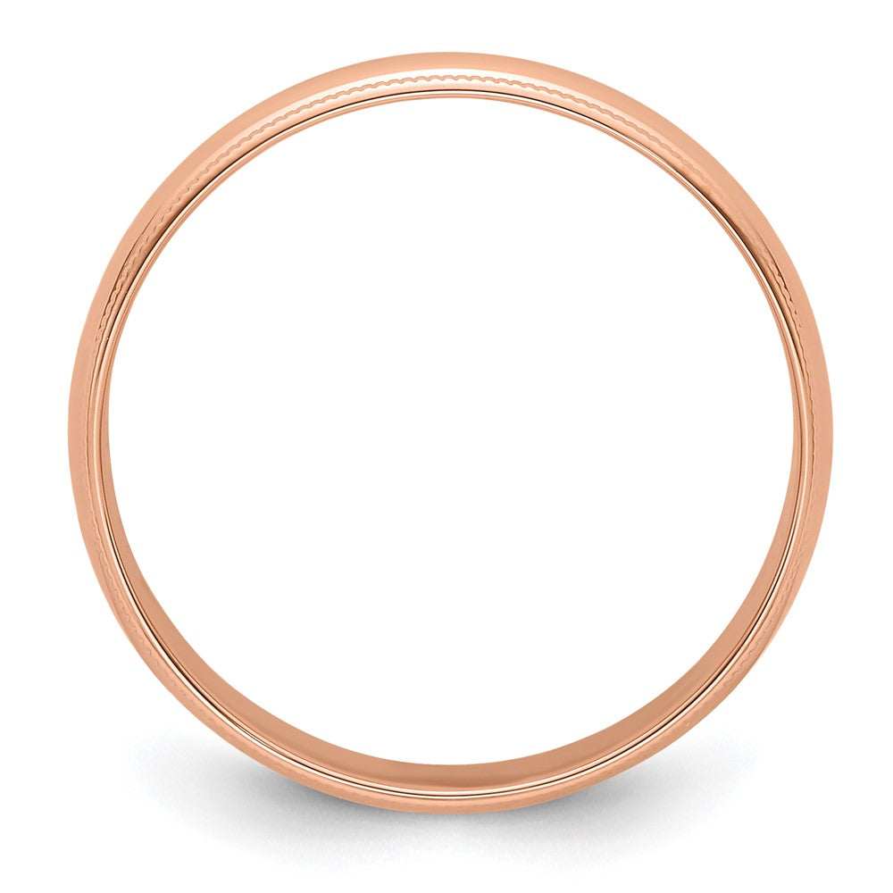14k Rose Gold 5mm Lightweight Milgrain Half Round Wedding Band