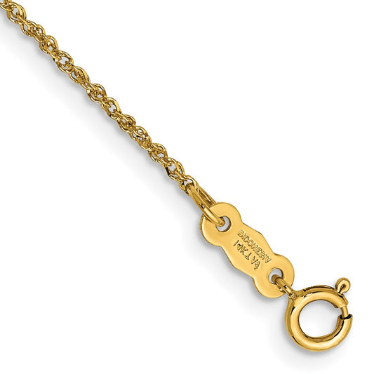 14K 1.1mm Ropa with Spring Ring Clasp Chain