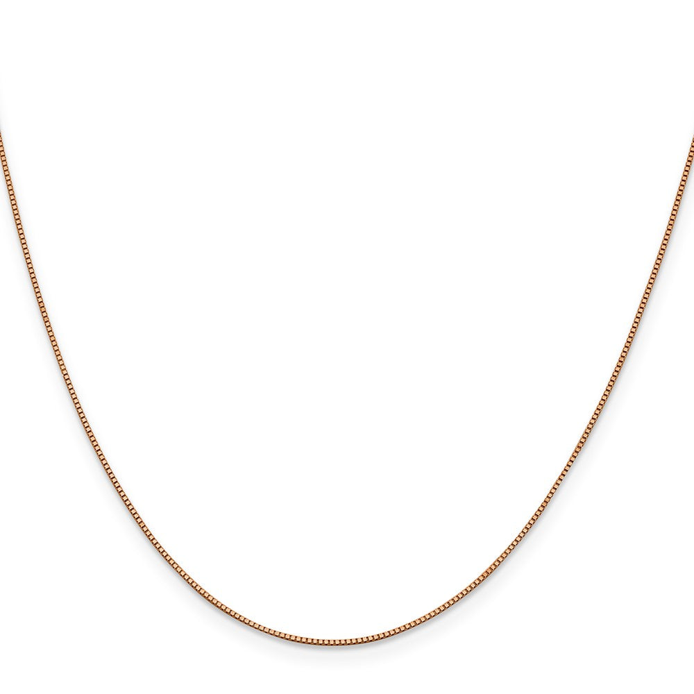 14K Rose Gold .7mm Box Link with Lobster Clasp Chain