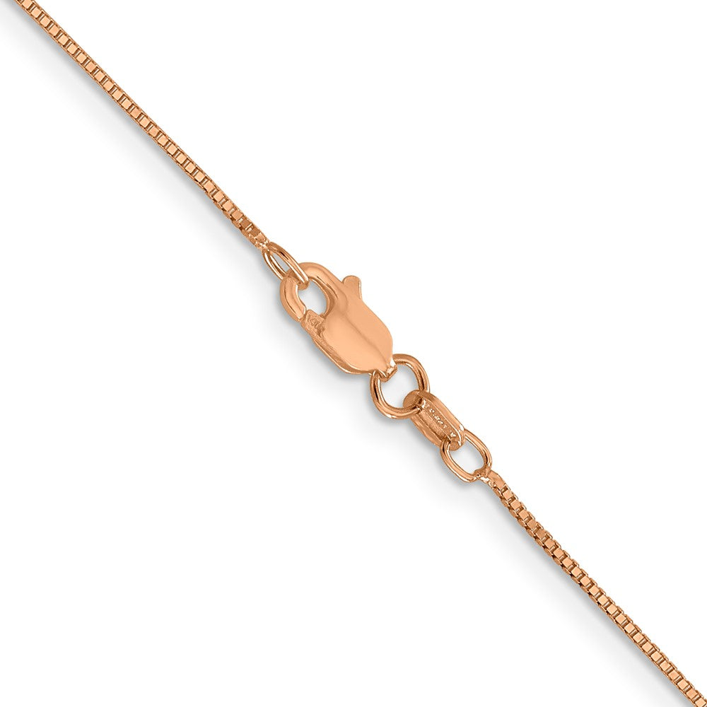 14K Rose Gold .7mm Box Link with Lobster Clasp Chain
