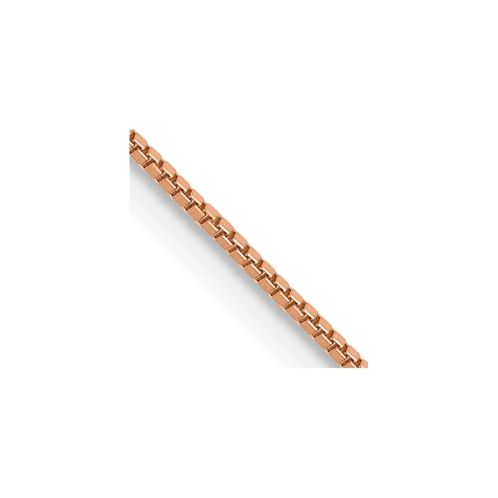 14K Rose Gold .7mm Box Link with Lobster Clasp Chain