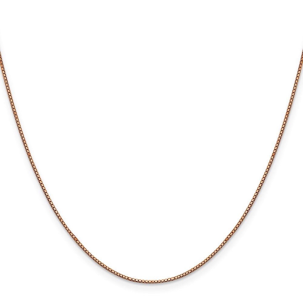 14K Rose Gold .9mm Box Link with Lobster Clasp Chain