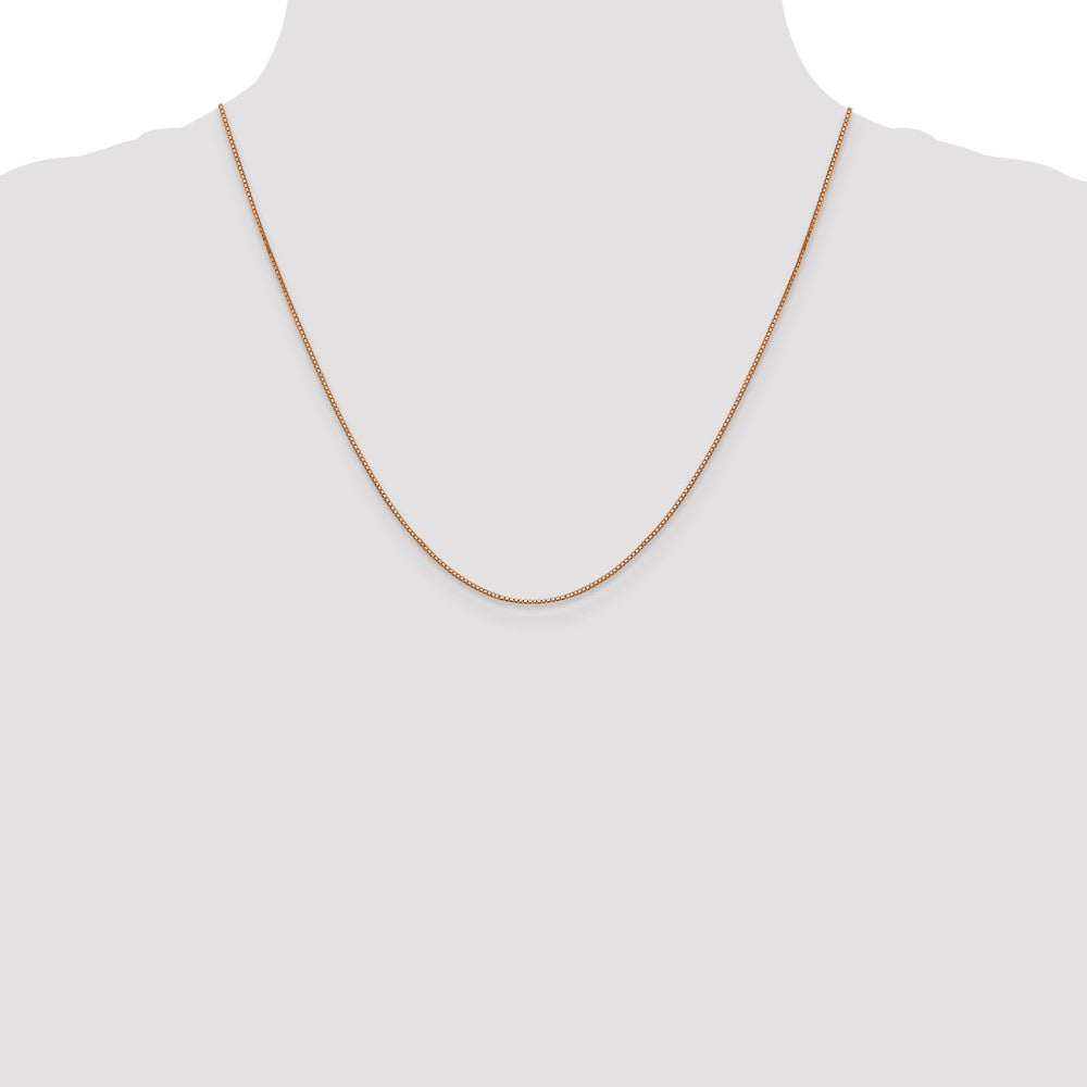 14K Rose Gold .9mm Box Link with Lobster Clasp Chain