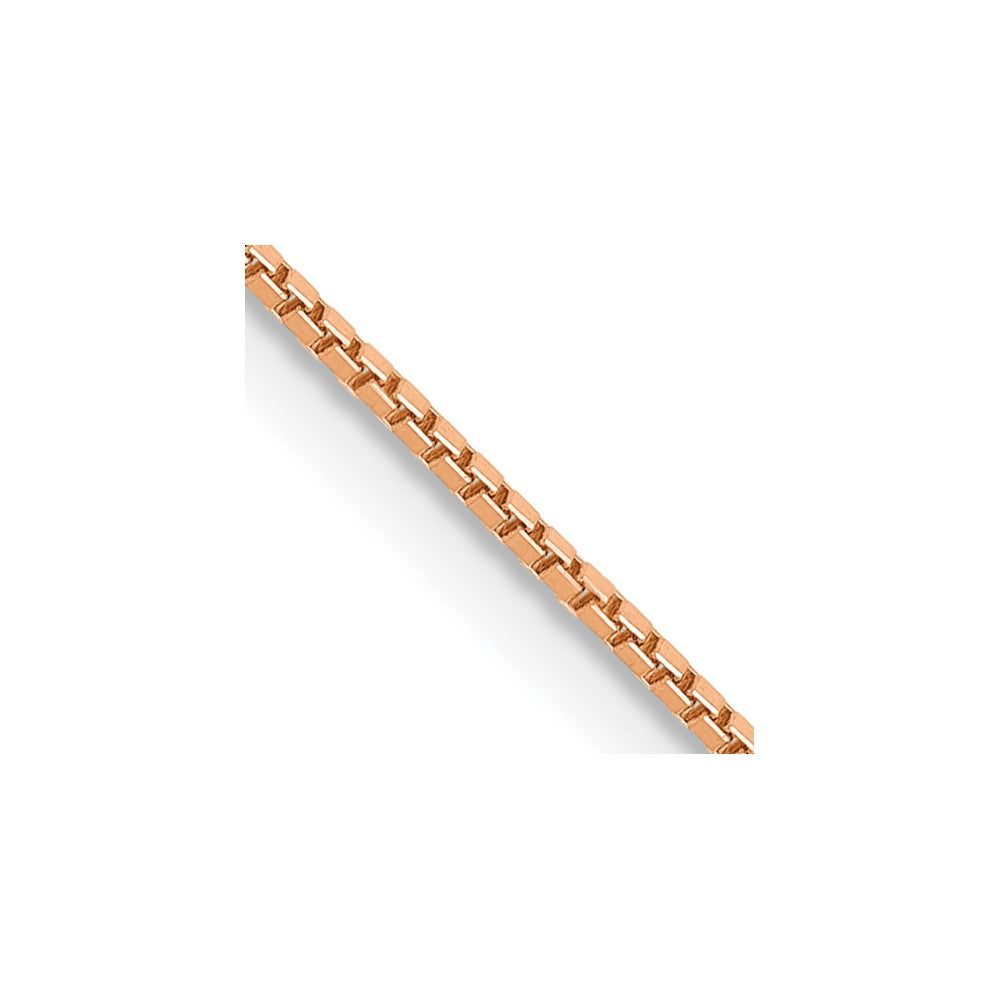 14K Rose Gold .9mm Box Link with Lobster Clasp Chain