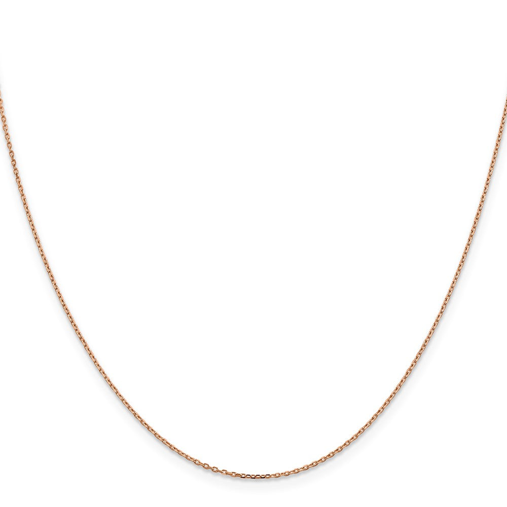 14K Rose Gold 1.10mm Diamond-cut Cable with Lobster Clasp Chain