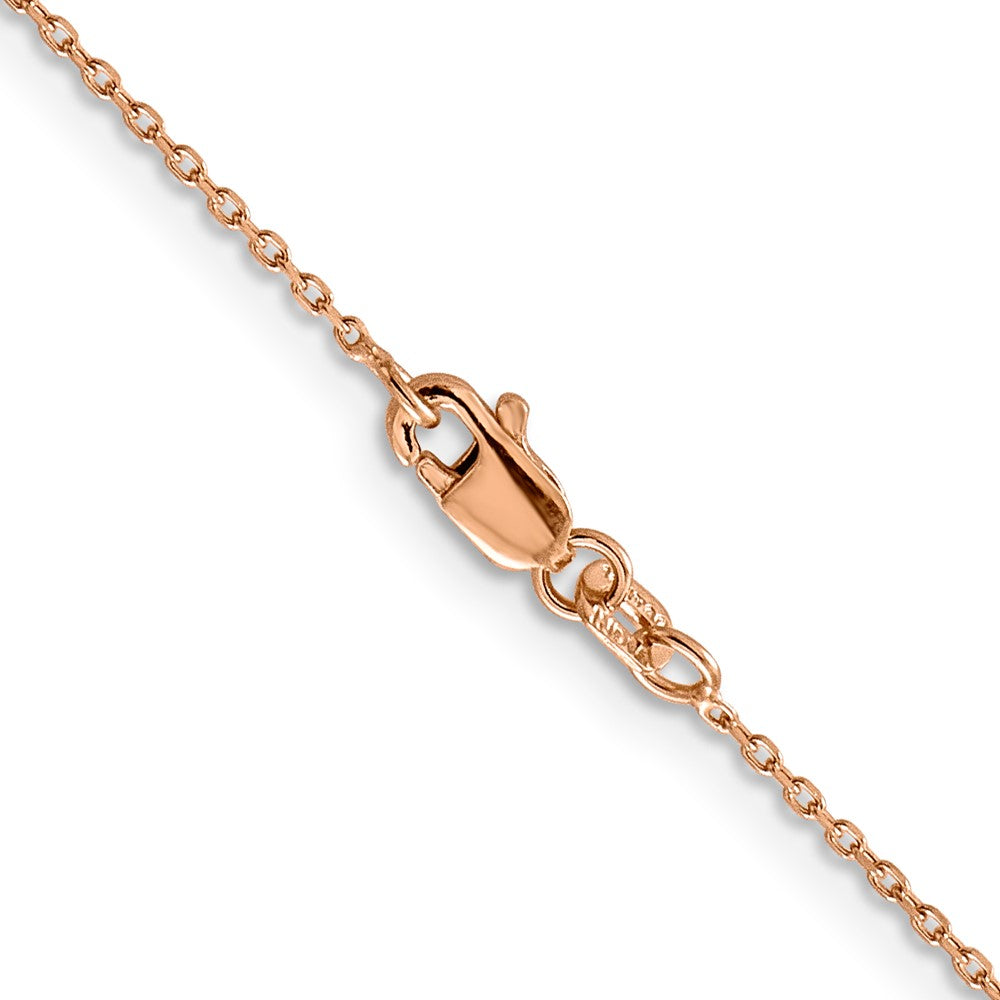 14K Rose Gold 1.10mm Diamond-cut Cable with Lobster Clasp Chain
