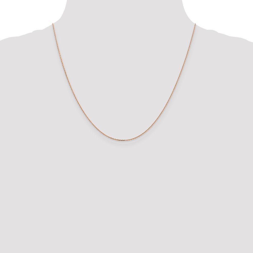 14K Rose Gold 1.10mm Diamond-cut Cable with Lobster Clasp Chain