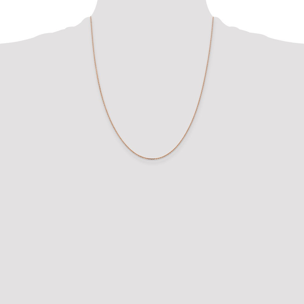 14K Rose Gold 1.10mm Diamond-cut Cable with Lobster Clasp Chain