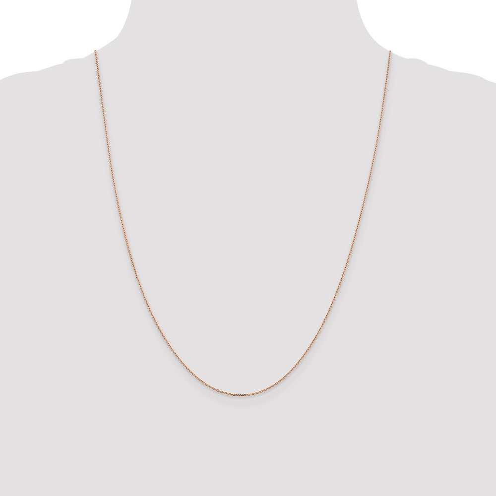 14K Rose Gold 1.10mm Diamond-cut Cable with Lobster Clasp Chain