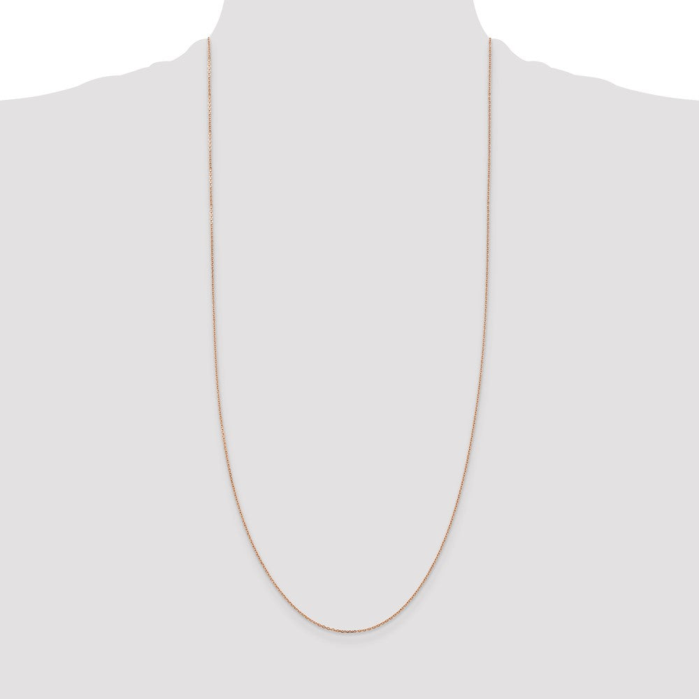 14K Rose Gold 1.10mm Diamond-cut Cable with Lobster Clasp Chain