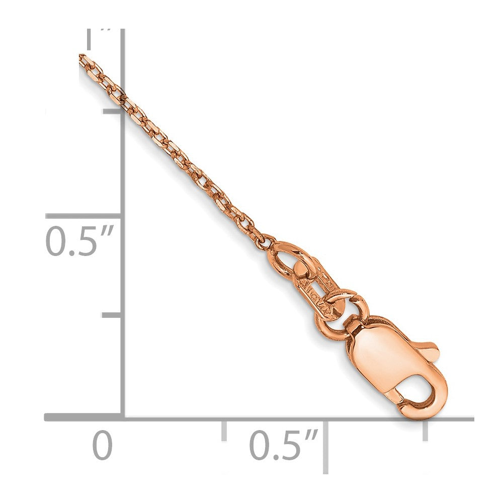 14K Rose Gold 1.10mm Diamond-cut Cable with Lobster Clasp Chain