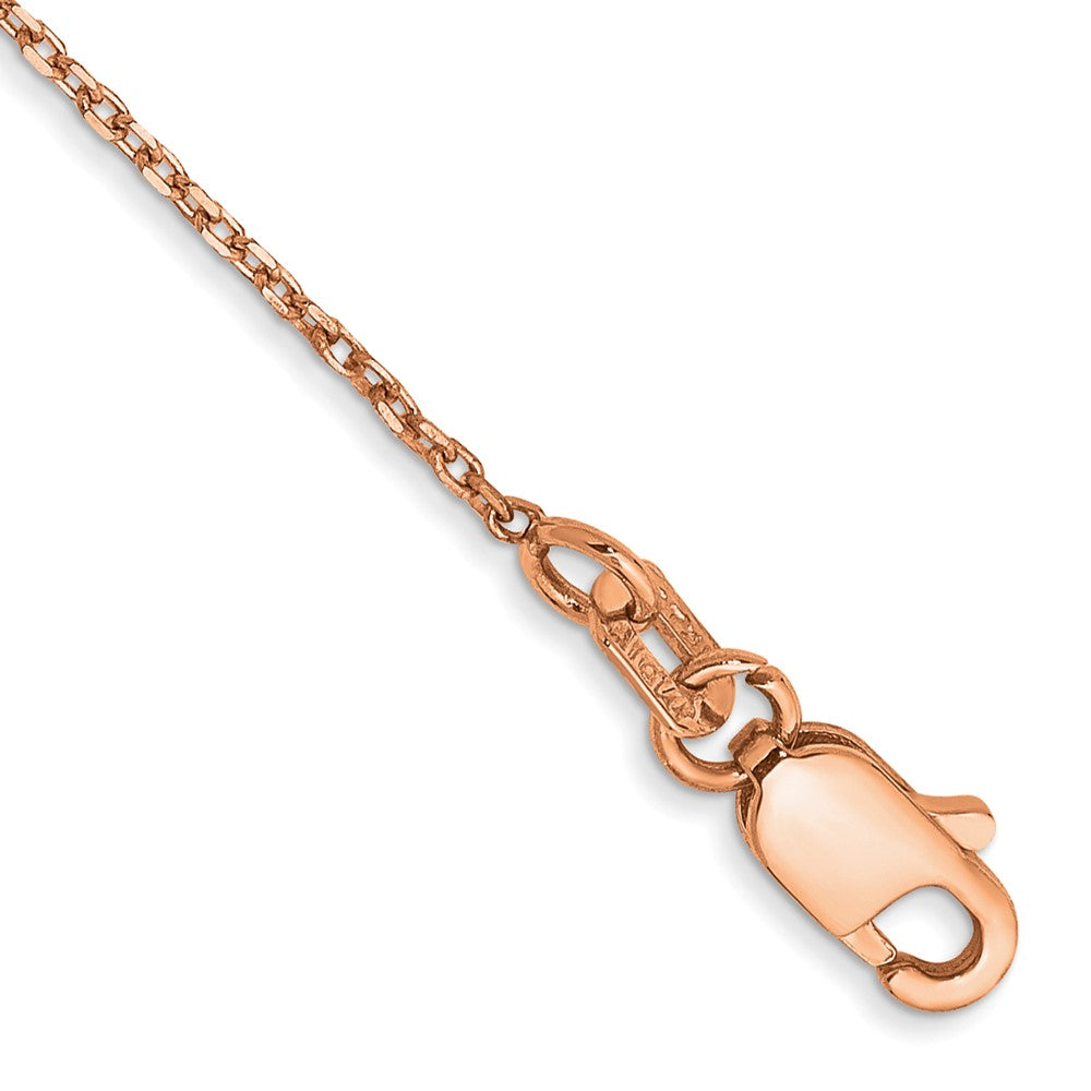 14K Rose Gold 1.10mm Diamond-cut Cable with Lobster Clasp Chain