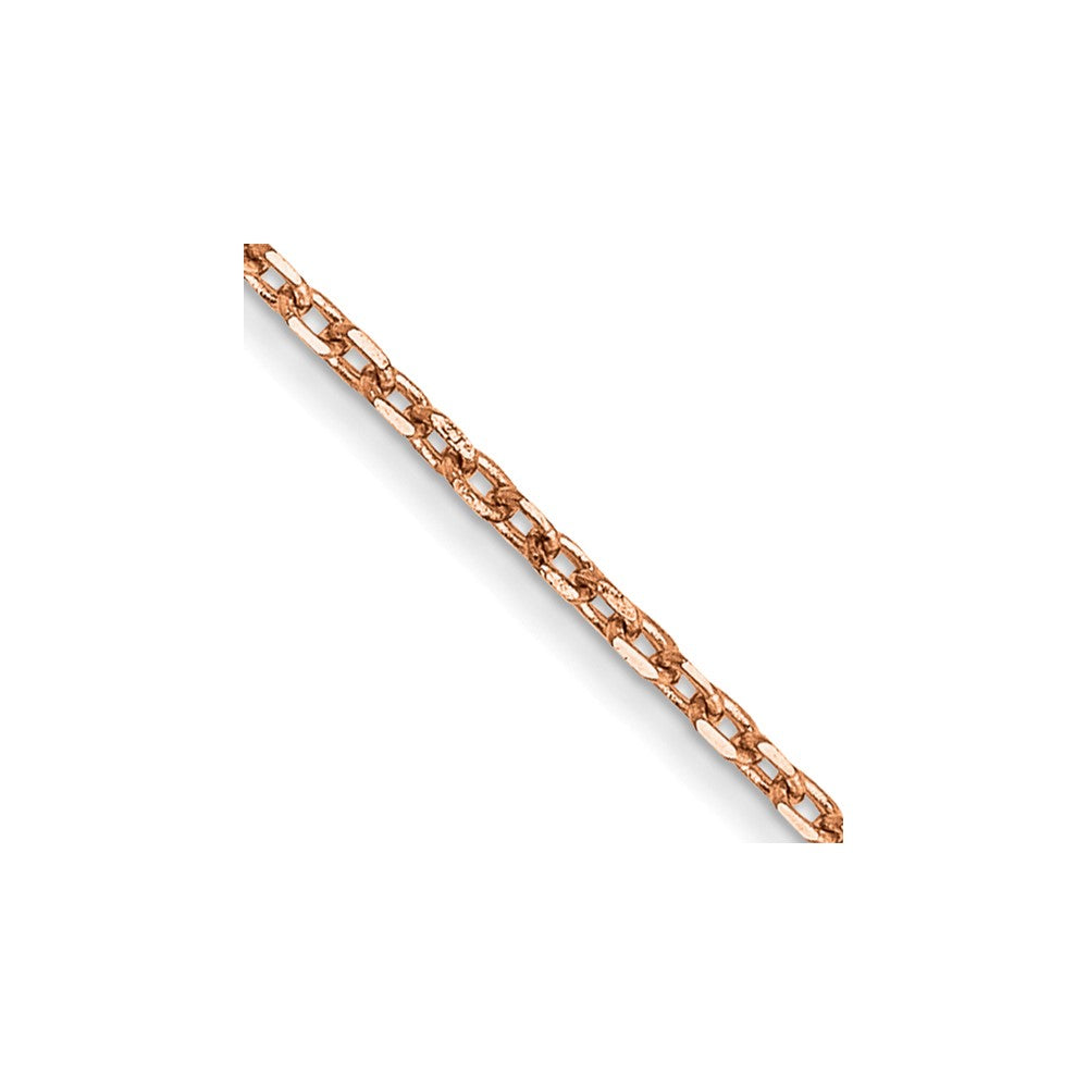 14K Rose Gold 1.10mm Diamond-cut Cable with Lobster Clasp Chain