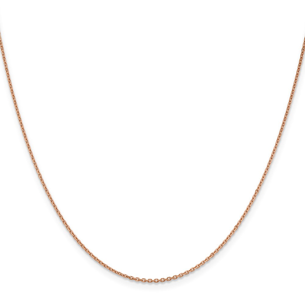 14K Rose Gold 1.4mm Diamond-cut Cable with Lobster Clasp Chain