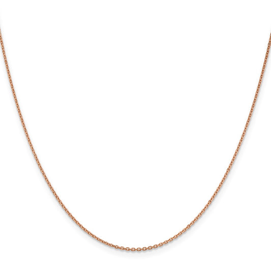 14K Rose Gold 1.4mm Diamond-cut Cable with Lobster Clasp Chain