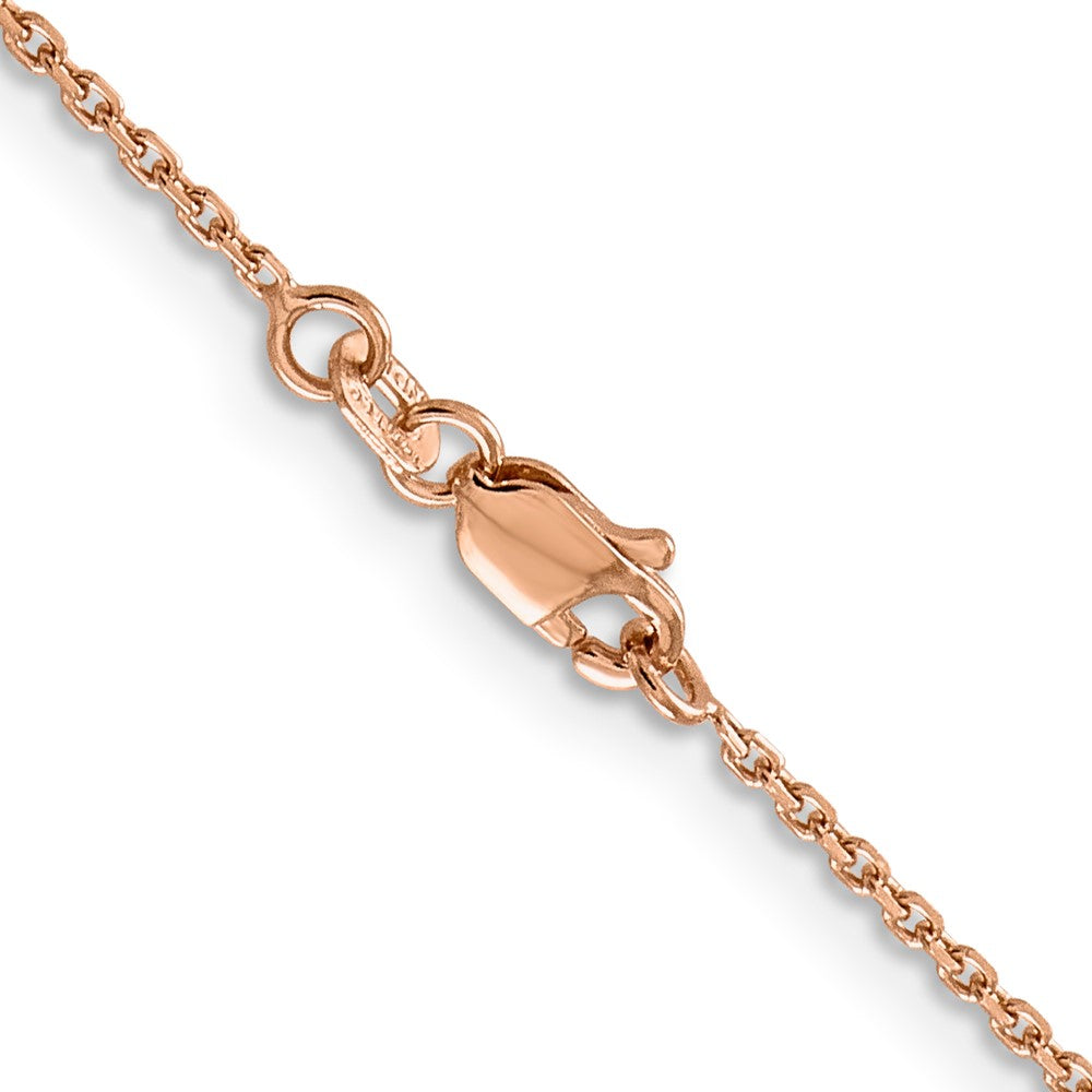 14K Rose Gold 1.4mm Diamond-cut Cable with Lobster Clasp Chain