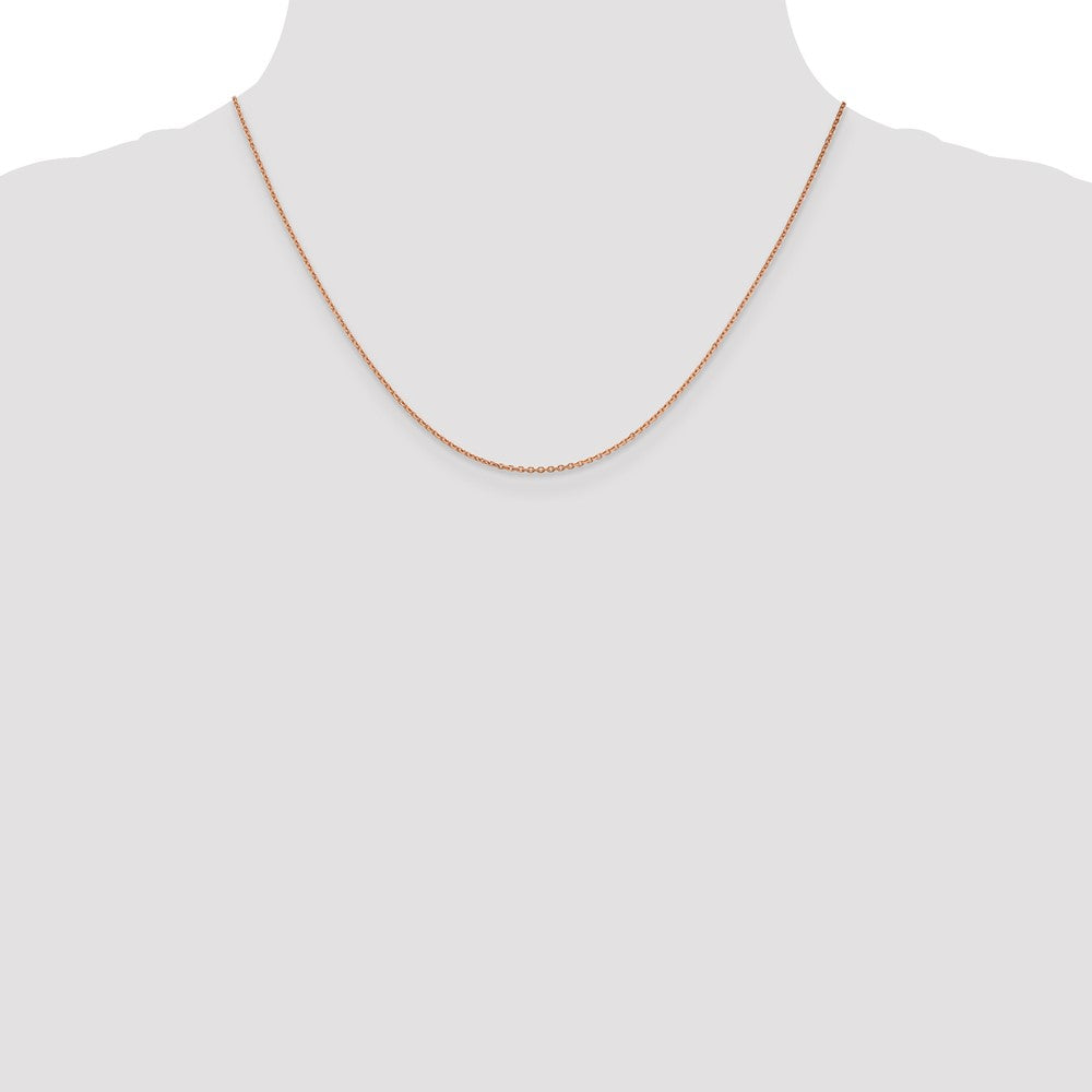 14K Rose Gold 1.4mm Diamond-cut Cable with Lobster Clasp Chain