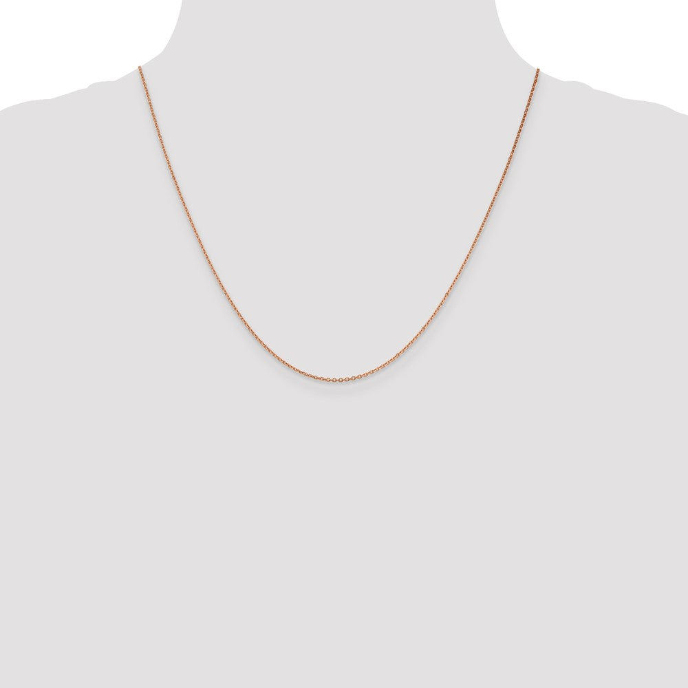 14K Rose Gold 1.4mm Diamond-cut Cable with Lobster Clasp Chain