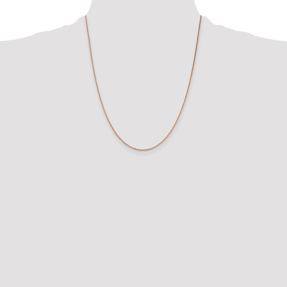 14K Rose Gold 1.4mm Diamond-cut Cable with Lobster Clasp Chain