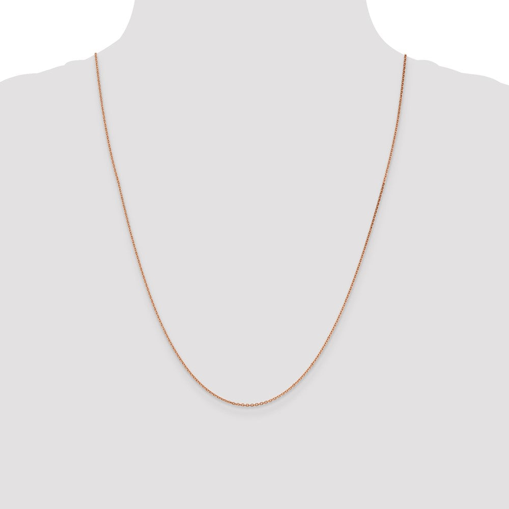 14K Rose Gold 1.4mm Diamond-cut Cable with Lobster Clasp Chain