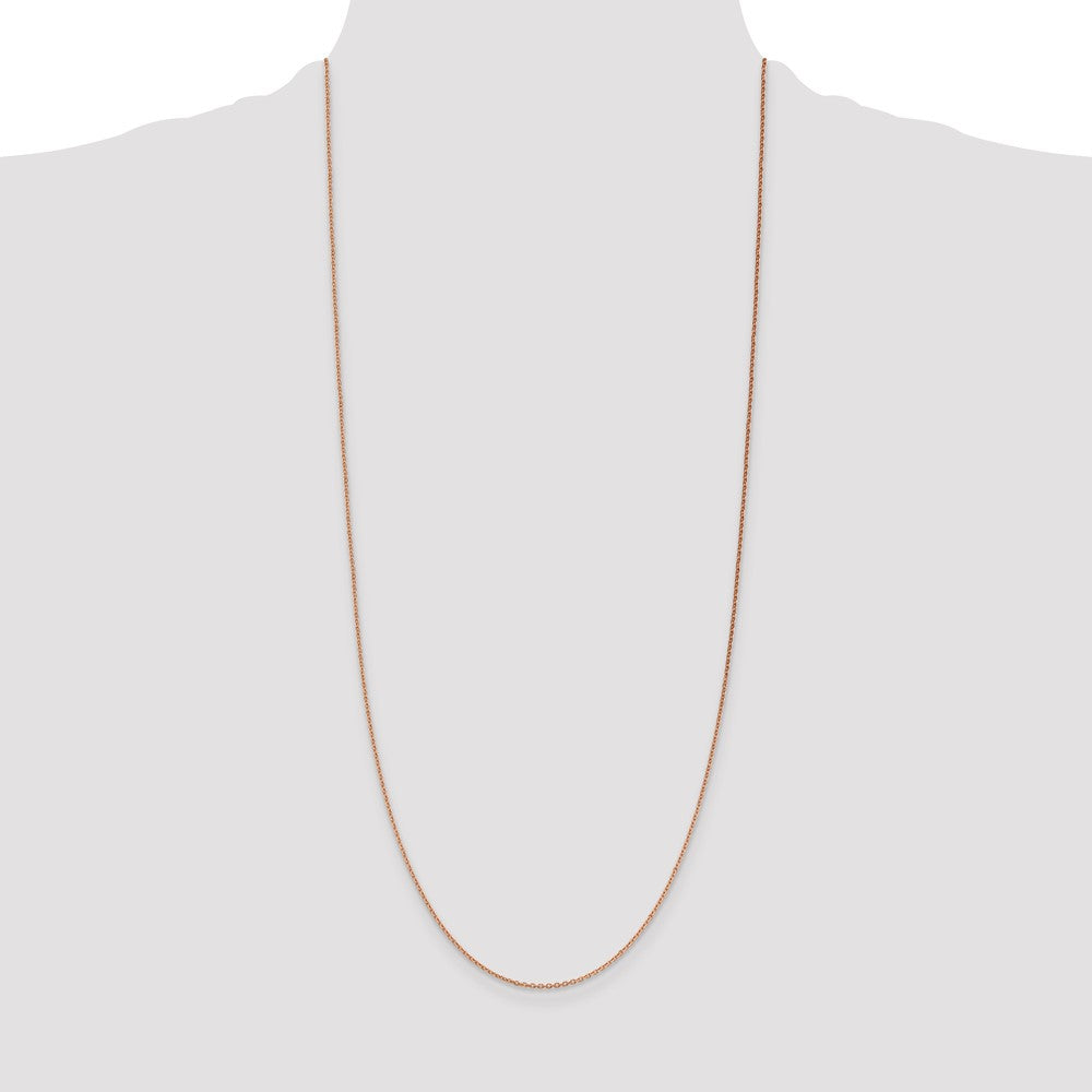 14K Rose Gold 1.4mm Diamond-cut Cable with Lobster Clasp Chain