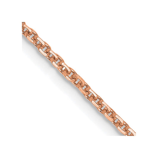 14K Rose Gold 1.4mm Diamond-cut Cable with Lobster Clasp Chain