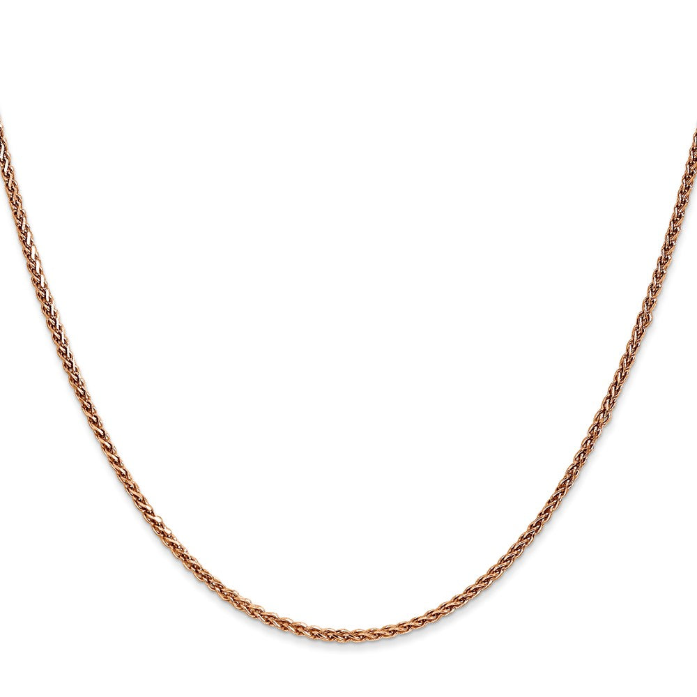 14K Rose Gold 1.7mm Diamond-cut Spiga with Lobster Clasp Chain