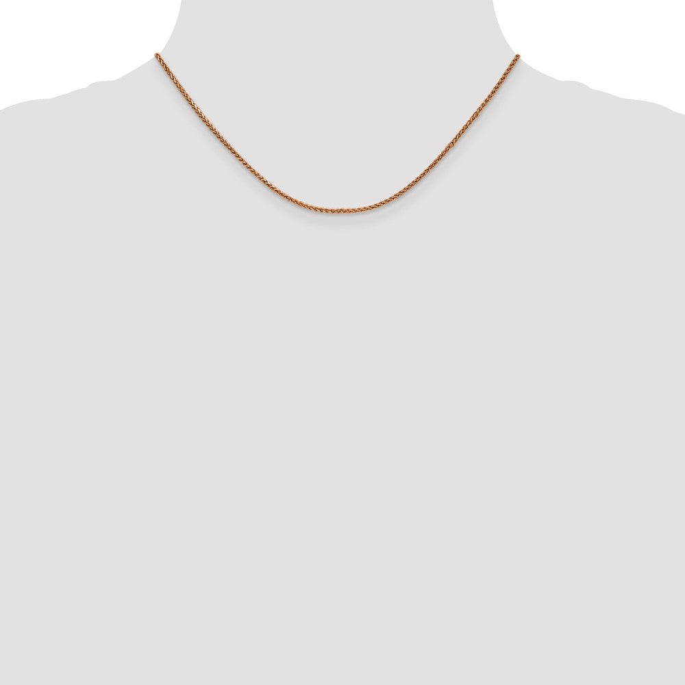 14K Rose Gold 1.7mm Diamond-cut Spiga with Lobster Clasp Chain