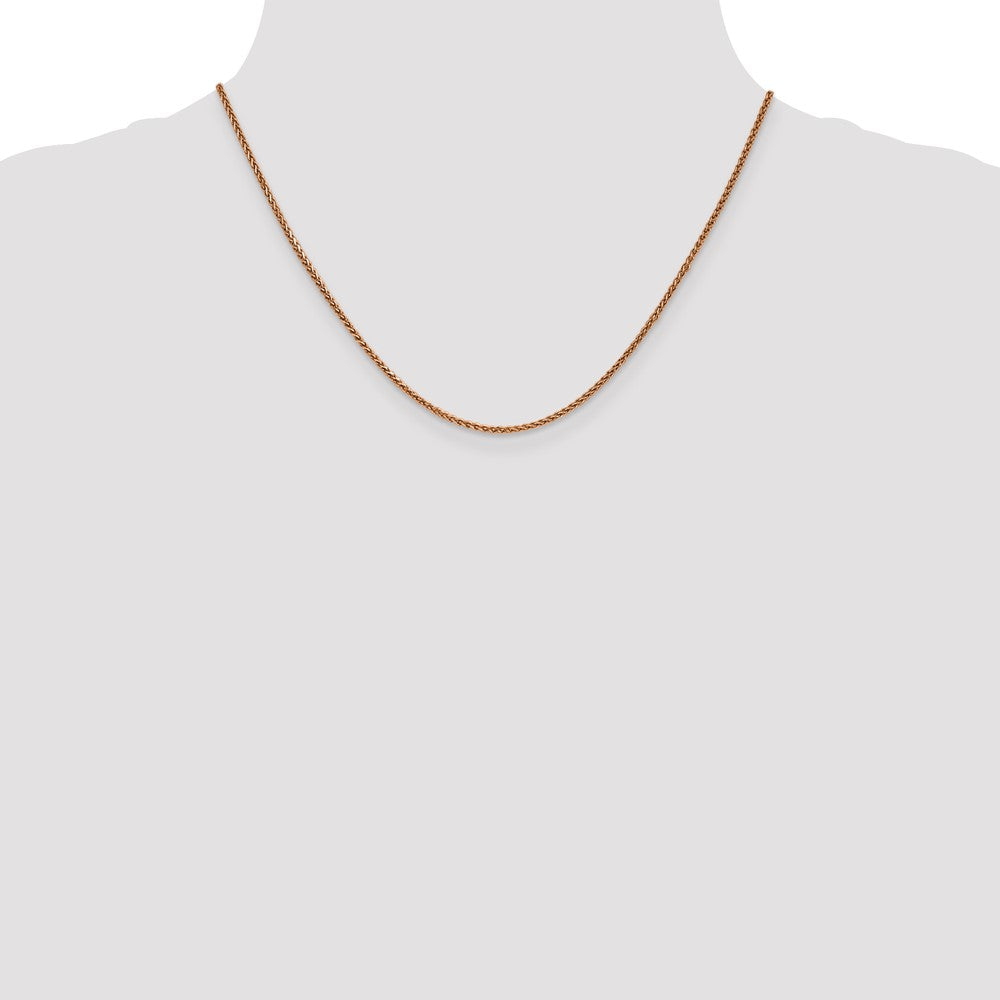 14K Rose Gold 1.7mm Diamond-cut Spiga with Lobster Clasp Chain