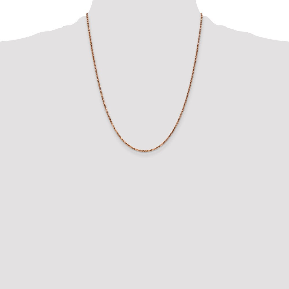 14K Rose Gold 1.7mm Diamond-cut Spiga with Lobster Clasp Chain