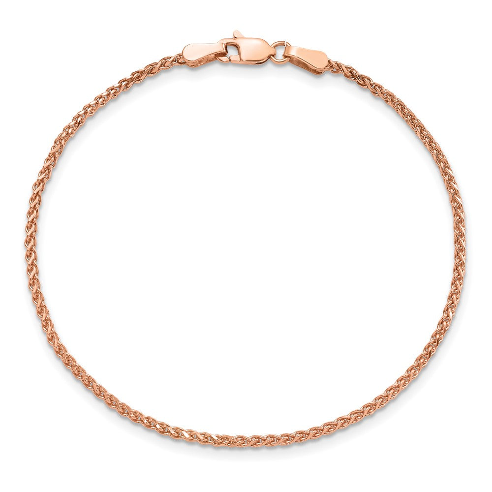 14K Rose Gold 1.7mm Diamond-cut Spiga with Lobster Clasp Bracelet